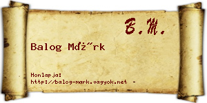 Balog Márk névjegykártya