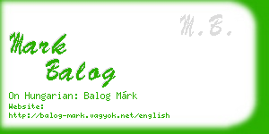 mark balog business card